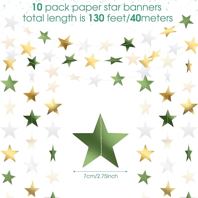 Patelai Glitter Star Garland Banner 2026 Graduation Decor 130 Feet #14