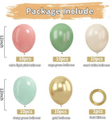 Zesliwy Sage Green Pink Gold Balloons,50Pcs 12Inch Dusty Mint Green