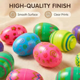 100 Pcs Printed Easter Eggs 2.3 + 100 Easter Stickers Bright Colors
