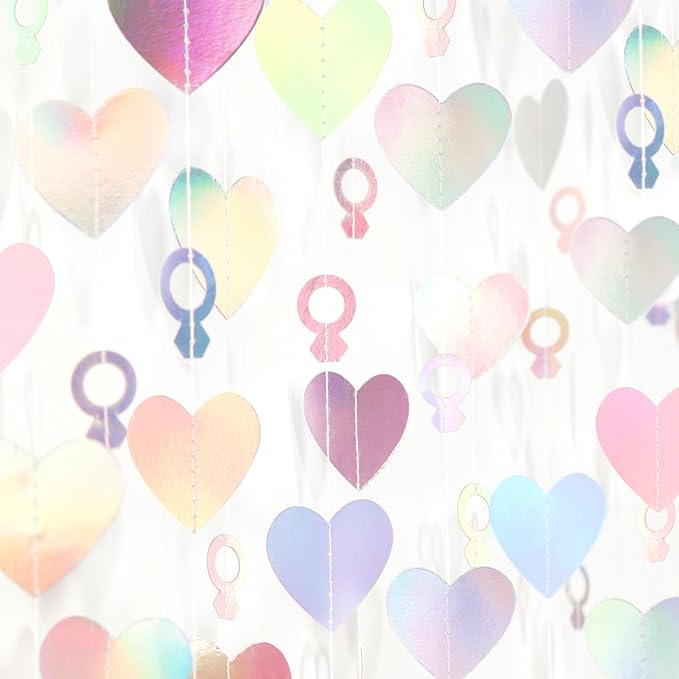 Engagement Bachelorette Party-Decorations Iridescent Heart-Ring