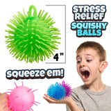 Bedwina Puffer Balls (Pack of 12) - Squishy Balls for Kids Neon Party