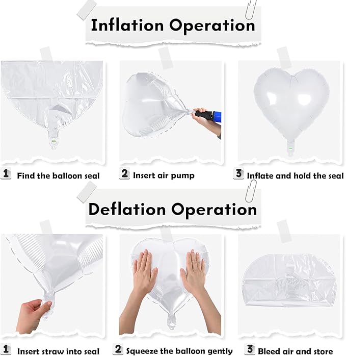 Cream Heart Foil Balloon, 18 Inch Sand White Heart Shape Foil
