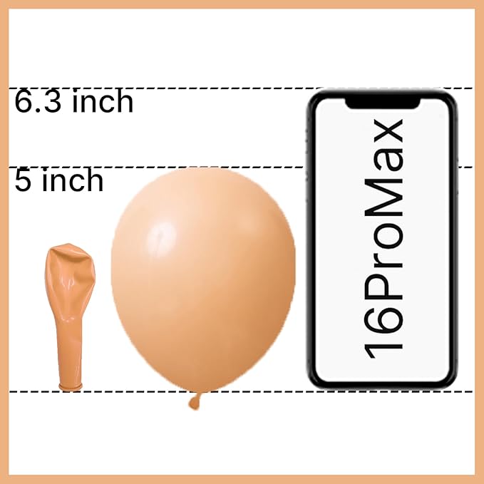 PartyWoo Nude Balloons 100pcs 5 Inch Apricot Fall Neutral Boho Latex