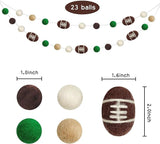Football Felt Ball Garland Rugby Pom Poms Banner for Sports Themed