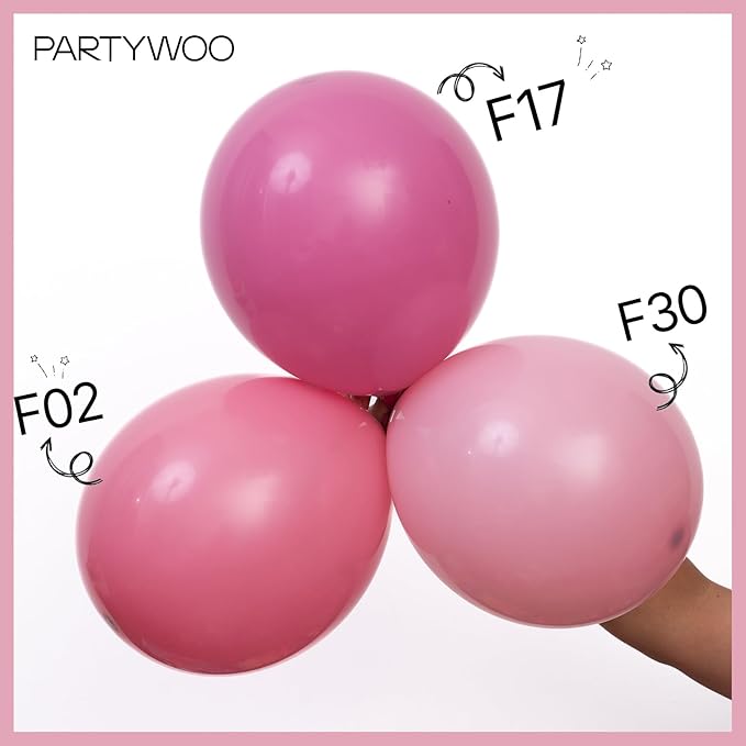 PartyWoo Mauve Balloons 100pcs Different Sizes of 18 12 10 5 Inch