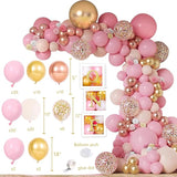 Baby Girl 1st Birthday Decorations Supplies Balloon Boxes Pink Gold