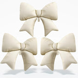 Cream Bow Foil Balloons 38 Inch, Large Beige White Bow Shaped Mylar