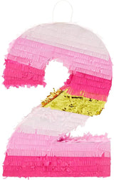 Number 2 Pinata Pink and Gold for Girls 2nd Birthday Party