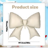 4Pcs Giant Bow Balloons, 97.5cm/38in Big Elegant Coquette Theme Cream