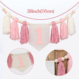 Boho Pink Handmade 1st Birthday High Chair Banner First Highchair