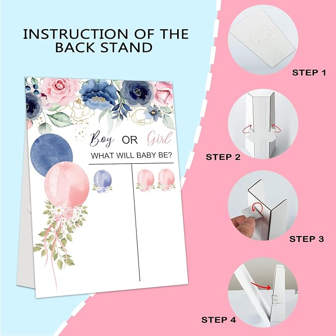 Gender Reveal Party Games Rose Theme Baby Gender Reveal Voting Board