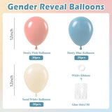 60pcs Gender Reveal Balloons, Dusty Pink Dusty Blue Sand White