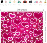 Hot Pink Heart Photo Backdrop 10x8FT Galentines Day Decorations