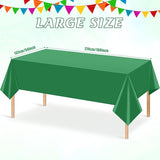 3Pcs Green Tablecloths for Rectangle Tables,Disposable Plastic Table