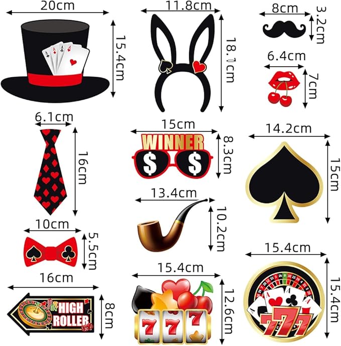 Casino Theme Party Decorations Tumwisk 30PCS Las Vegas Photo Booth