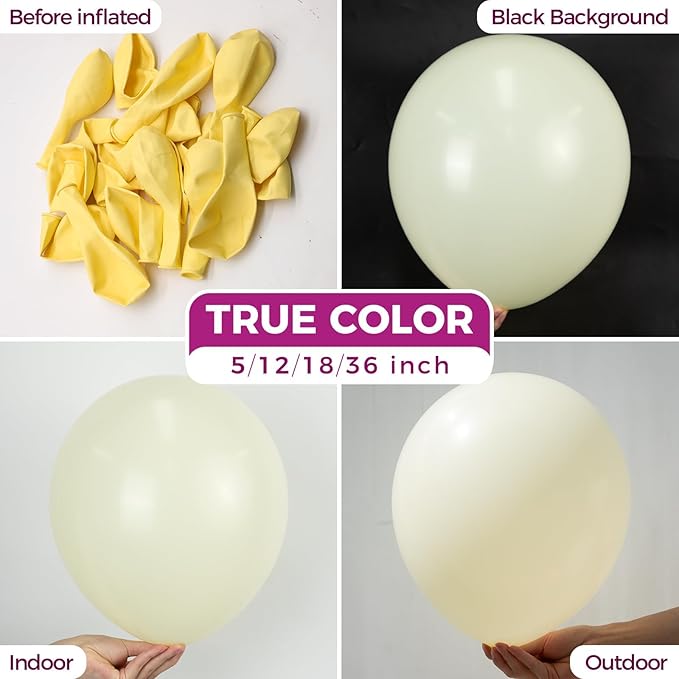 Bezente Pastel Yellow Giant Balloons 36 Inch - 8 Pack Jumbo Yellow