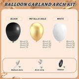 412Pcs Black and Gold Balloons 18 12 10 5 Inch Different Size Black