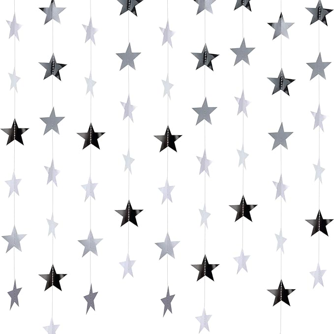 Patelai Glitter Star Garland Banner 2026 Graduation Decor 130 Feet Sta