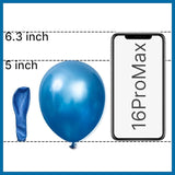 PartyWoo Metallic Blue Balloons 100pcs 5 Inch Small Mini Chrome Blue