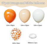 Orange Balloons, 67pcs 12 Inch Sand White and Orange Confetti
