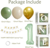 Sage One Year Old Birthday Decorations One Balloon Box 12 Inch Sage