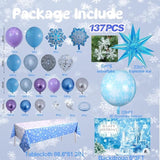 Snow Princess Birthday Party Decorations 137Pcs Girls Snow
