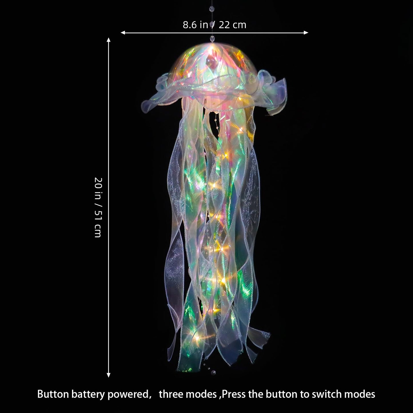 Glitter Iridescent Jellyfish Hanging Decor Blue Purple Jellyfish Kit