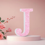 Qunclay Pink Crystal Diamond Letter Wall Decor, Glitter Wooden Bling