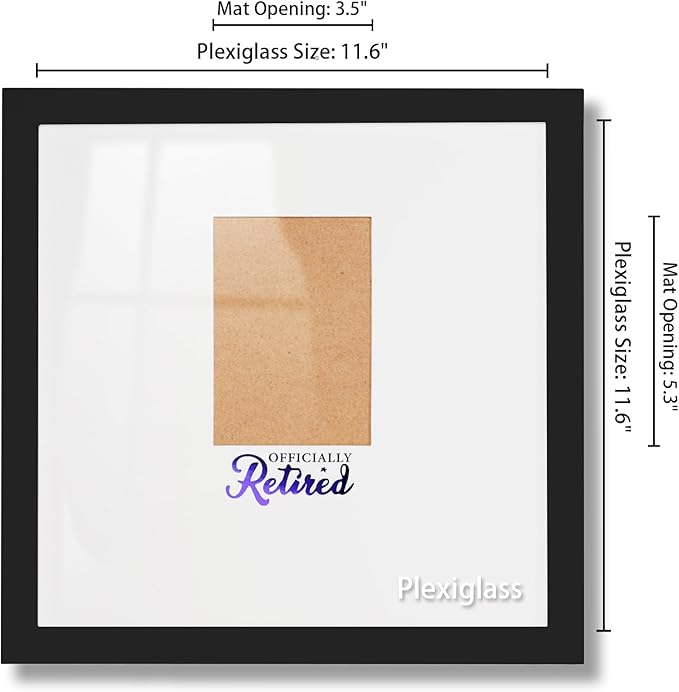 13x13 Retirement Signature Frame with Plexiglass Cover - Holds 4x6