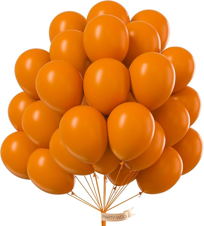 PartyWoo Burnt Orange Balloons 100pcs 12 Inch Terracotta Rust Fall