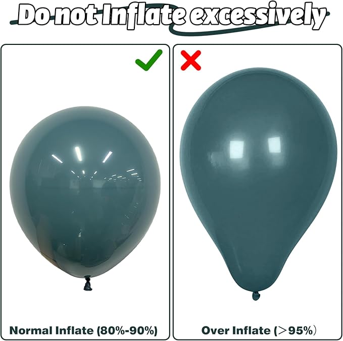 Blue White Balloons Dusty Blue White Beige Balloons 60PCS 12INCH