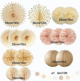 Champagne Gold Beige Boho Party Decorations Pink and Beige Birthday