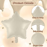 Large Number 2 Balloons, 40'' Beige Nude 2 Balloon with Foil Cream