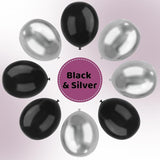 Black and Silver Balloons Arch Garland Kit, 134pcs Metallic Chrome