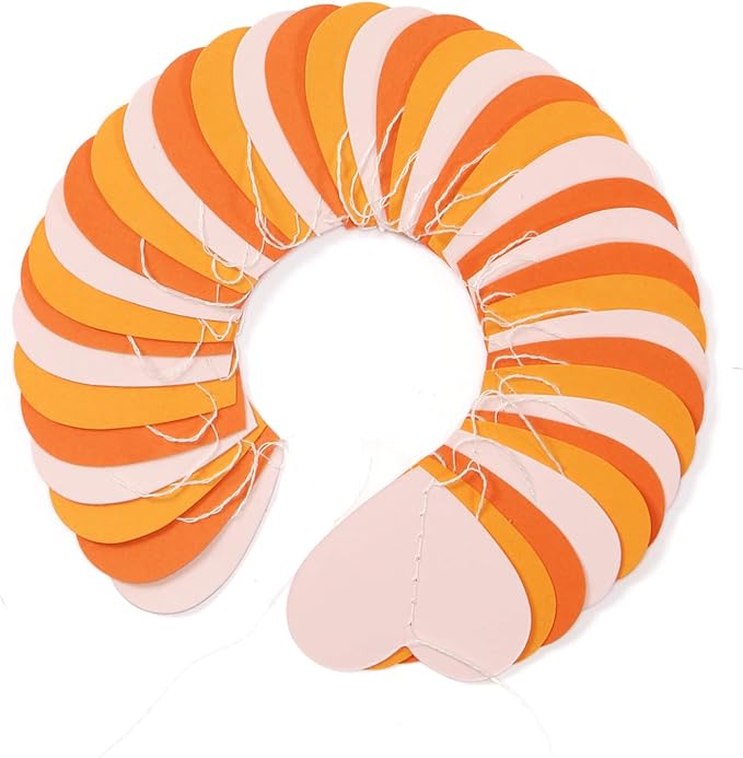 Pink Orange Fall Engagement Party-Decorations Heart-Garland - 52ft