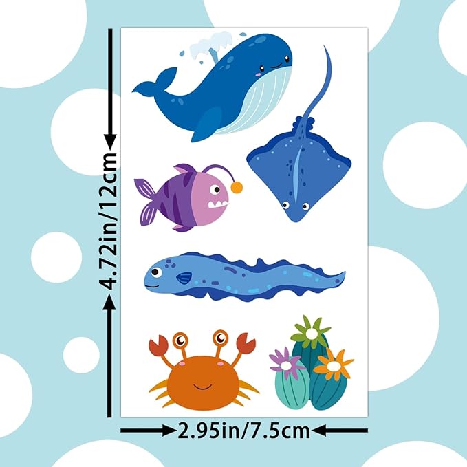 36 Sheets Temporary Tattoo, Animal Bear Tiger Elephant Panda Squirrel
