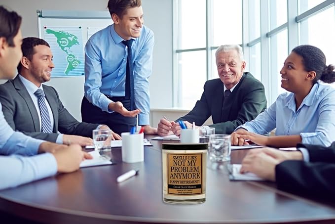 Retirement Gift for Woman & Men Vanilla Sandalwood Candle USA Made