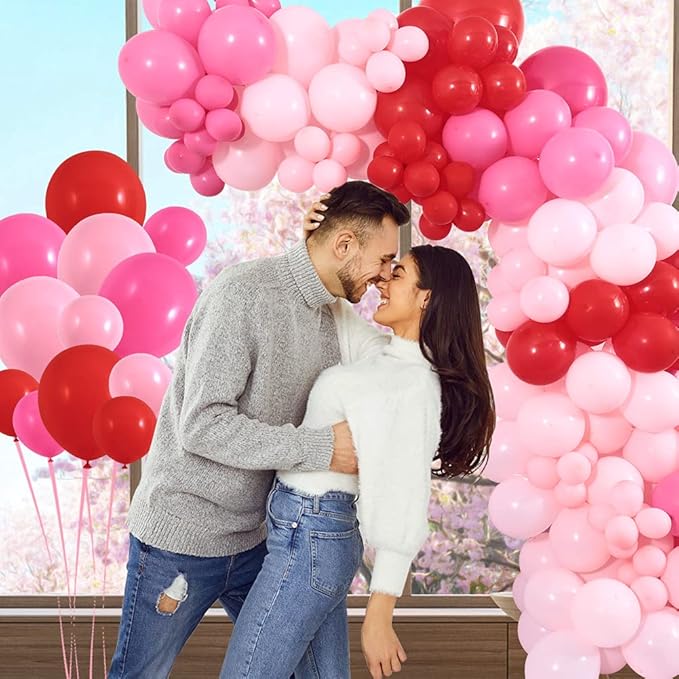 150Pcs Valentine's Day Balloon Garland Arch Kit Pink Red Rose Red