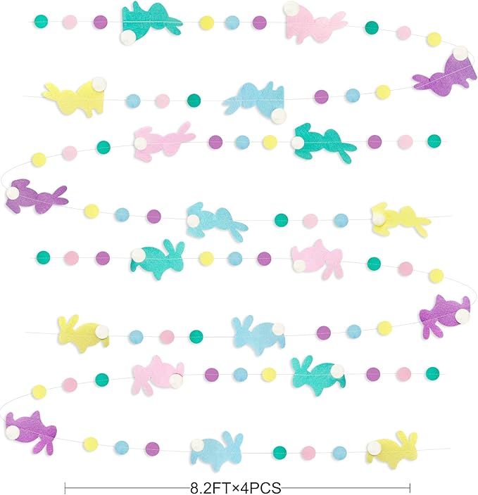 Easter Party Decorations Pastel Easter Bunny Circle Dot Garland