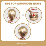 PartyWoo Metallic Gold Balloons 100pcs Different Sizes of 18 12 10 5