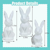 3 Pack Easter Bunny Decorations Ceramic White Rabbit Statues