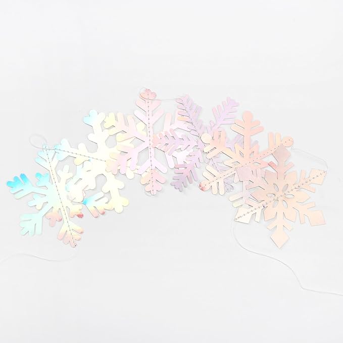 Iridescent-Holographic Snowflake-Snow Christmas Party-Decorations