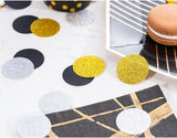 Gold Black and Silver Paper Confetti Table Decoration for Birthday