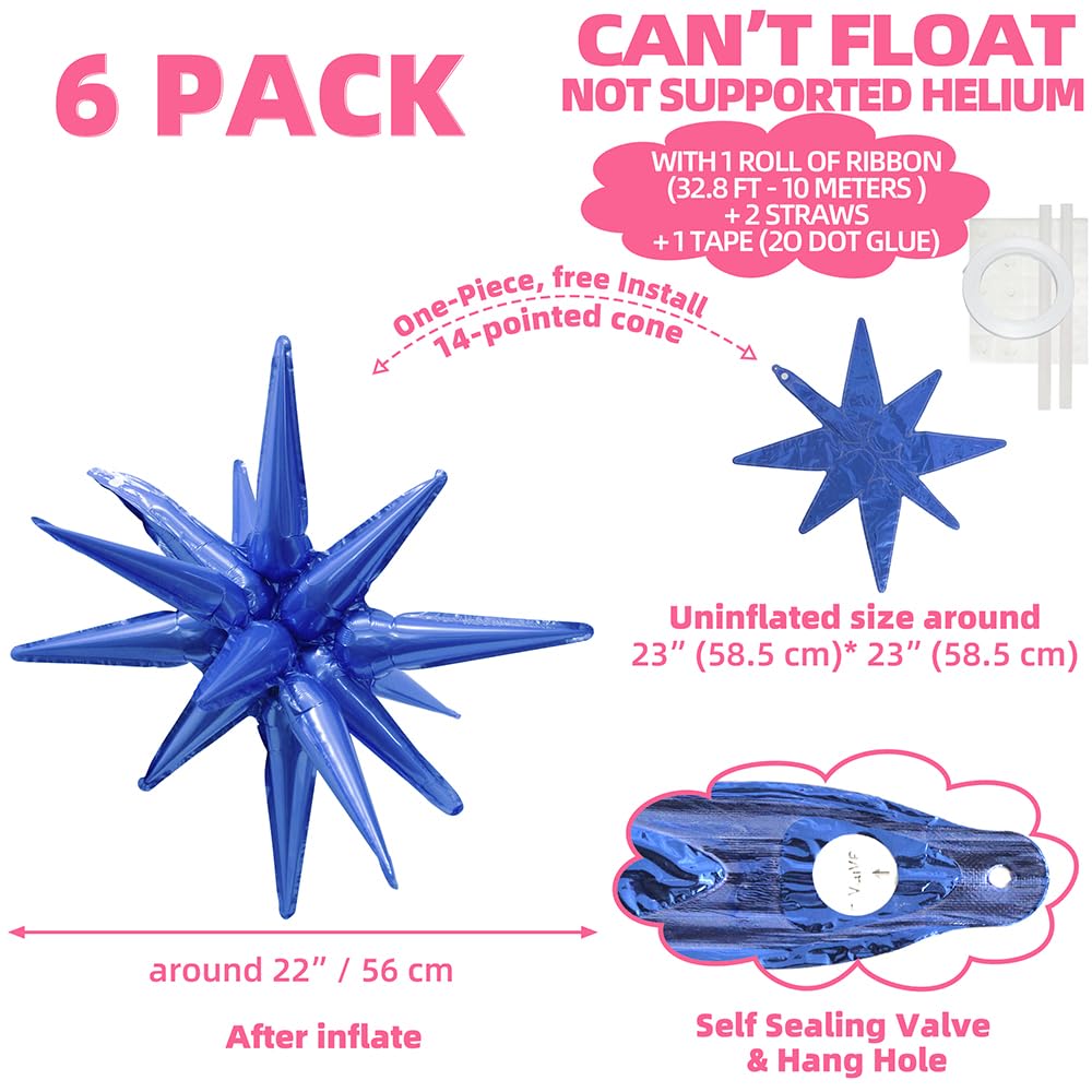 4D Explosion Burst Balloon With Integrated 14 Pointed One-Piece Star