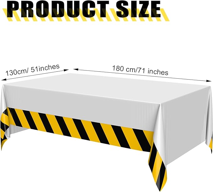 3 Pcs Construction Birthday Party Tablecloth 51 x 71 Inch Road