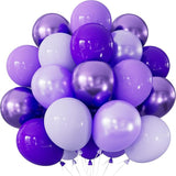 Purple Balloons - 12 Inch Dark Metallic Purple Balloons Macaron