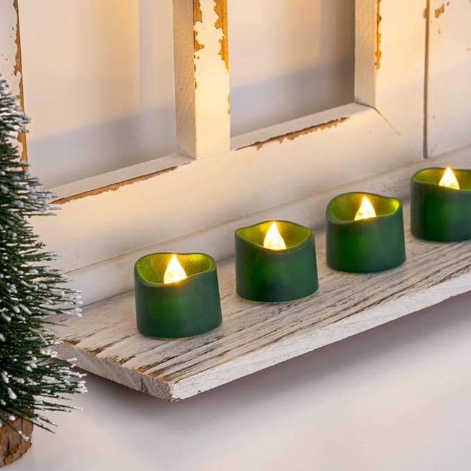Homemory Green Tea Lights Candles Battery Operated, 200+Hour