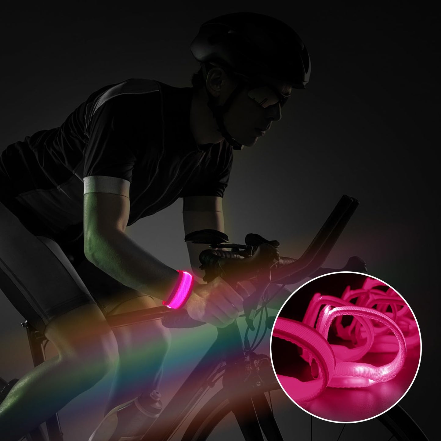 M.best 8pcs LED Light Up Bracelets Glow Flashing Wristbands Glow in