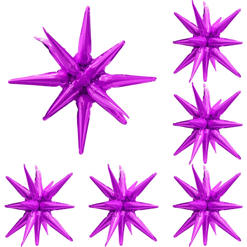 4D Magic Metallic Spike Explosion Balloon One-Piece 14-Pointed Star