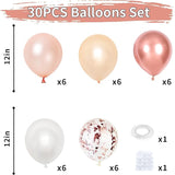 Dagelar Rose Gold Balloons Set, Pearl Champagne Gold Rose Gold and